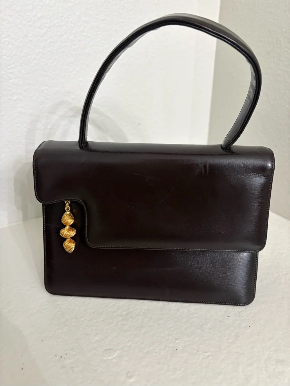 Vintage Prestige Brown Leather Handbag Purse